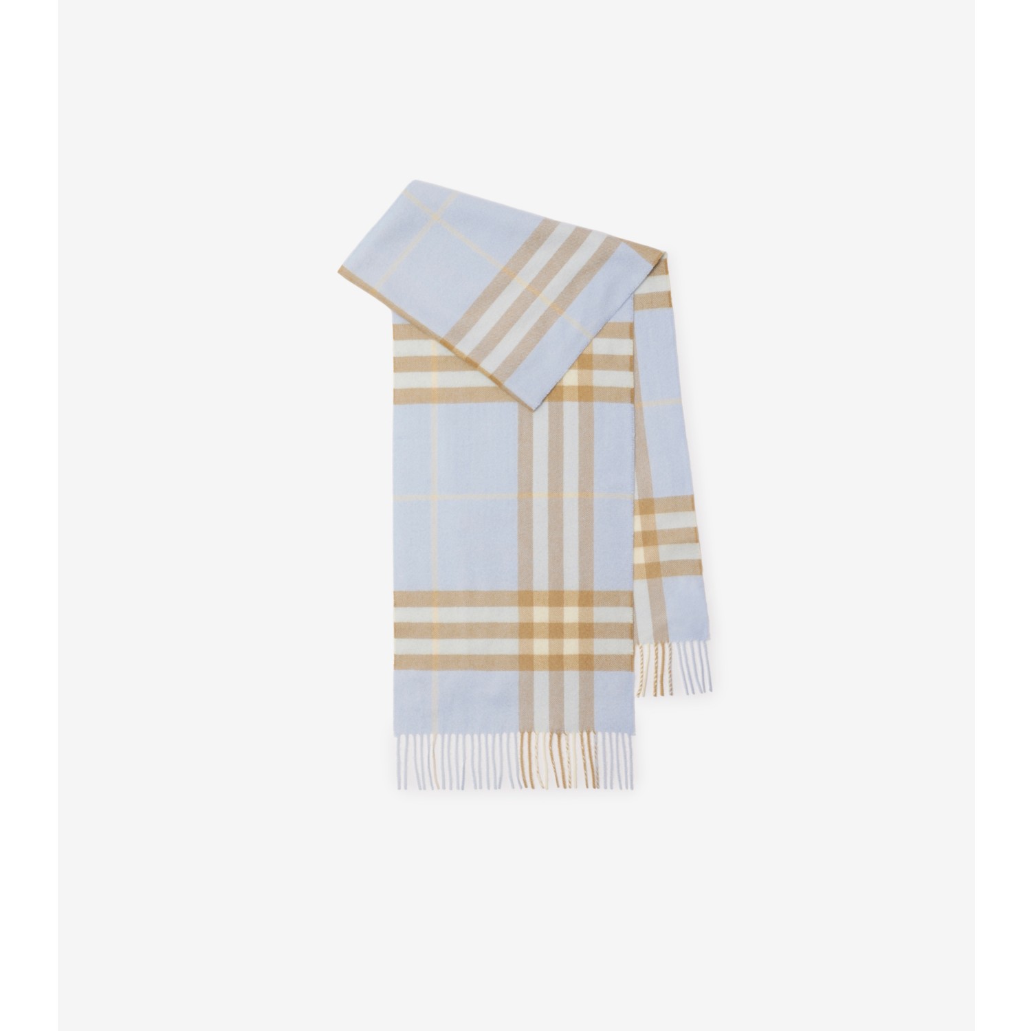 Check Cashmere Scarf in Blue Burberry Official