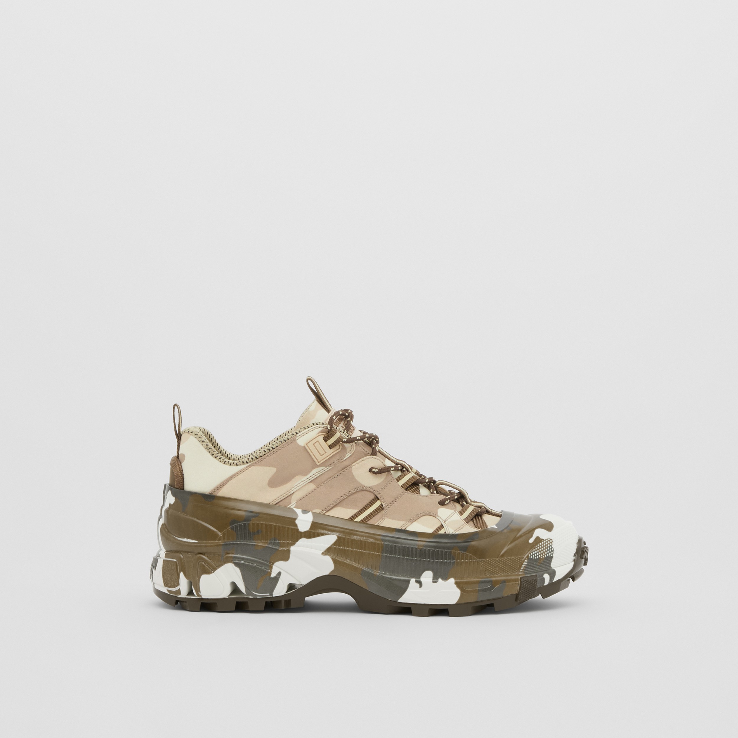 Camouflage Print Nylon Arthur Sneakers in Brown - Men | Burberry® Official - 1