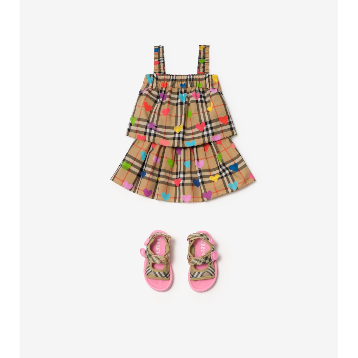  Check Heart Cotton Skirt