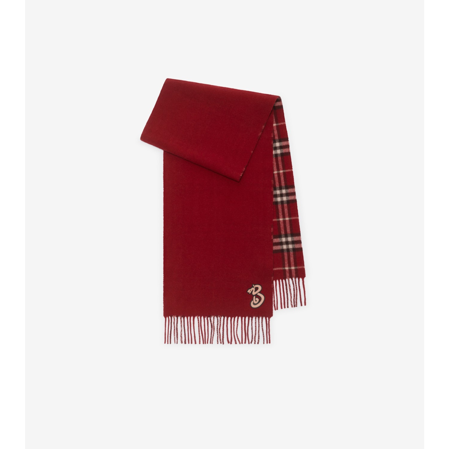 Reversible Check Cashmere Scarf in Geranium | Burberry® Official