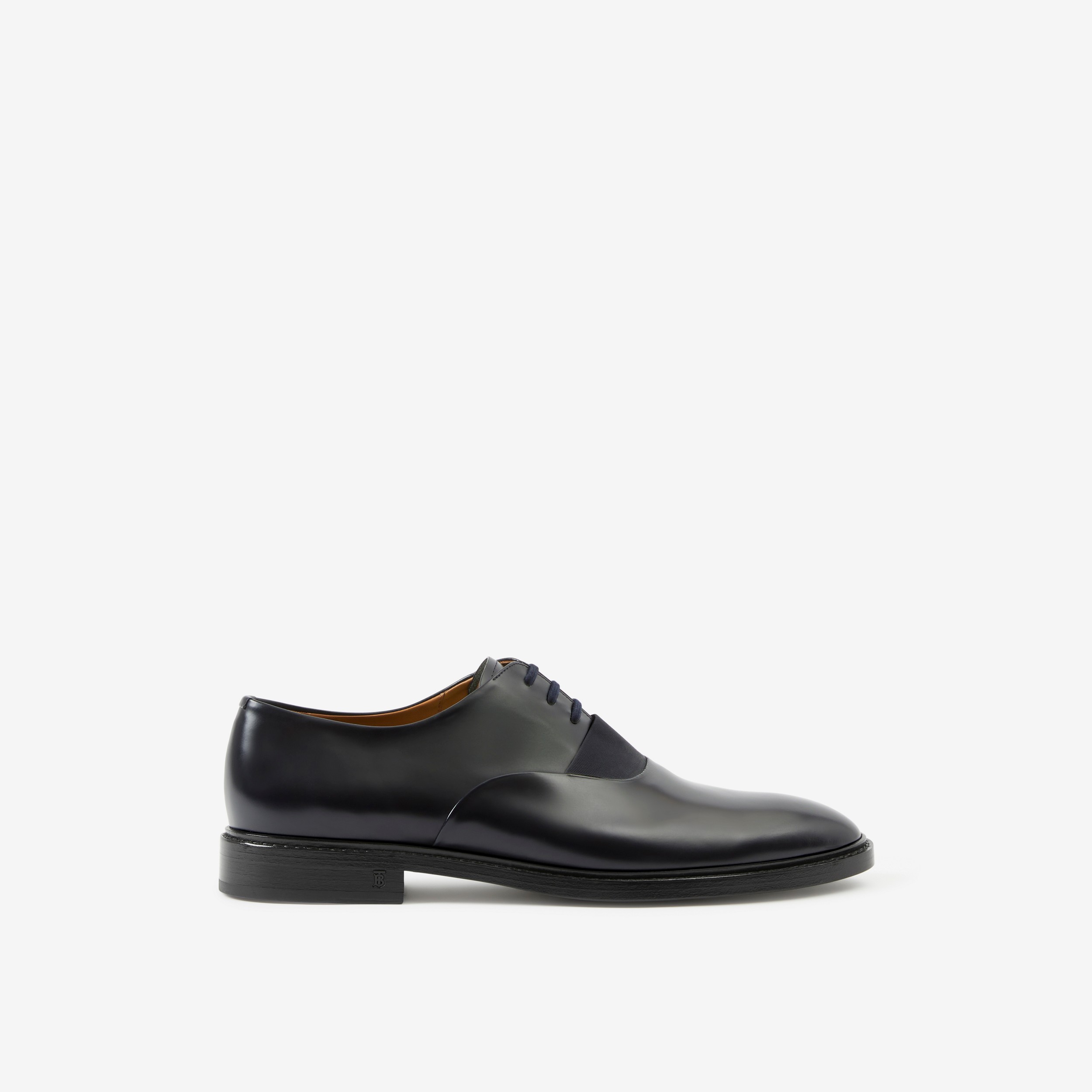 Ribbon Detail Leather Oxford Shoes in Navy - Men | Burberry® Official - 1