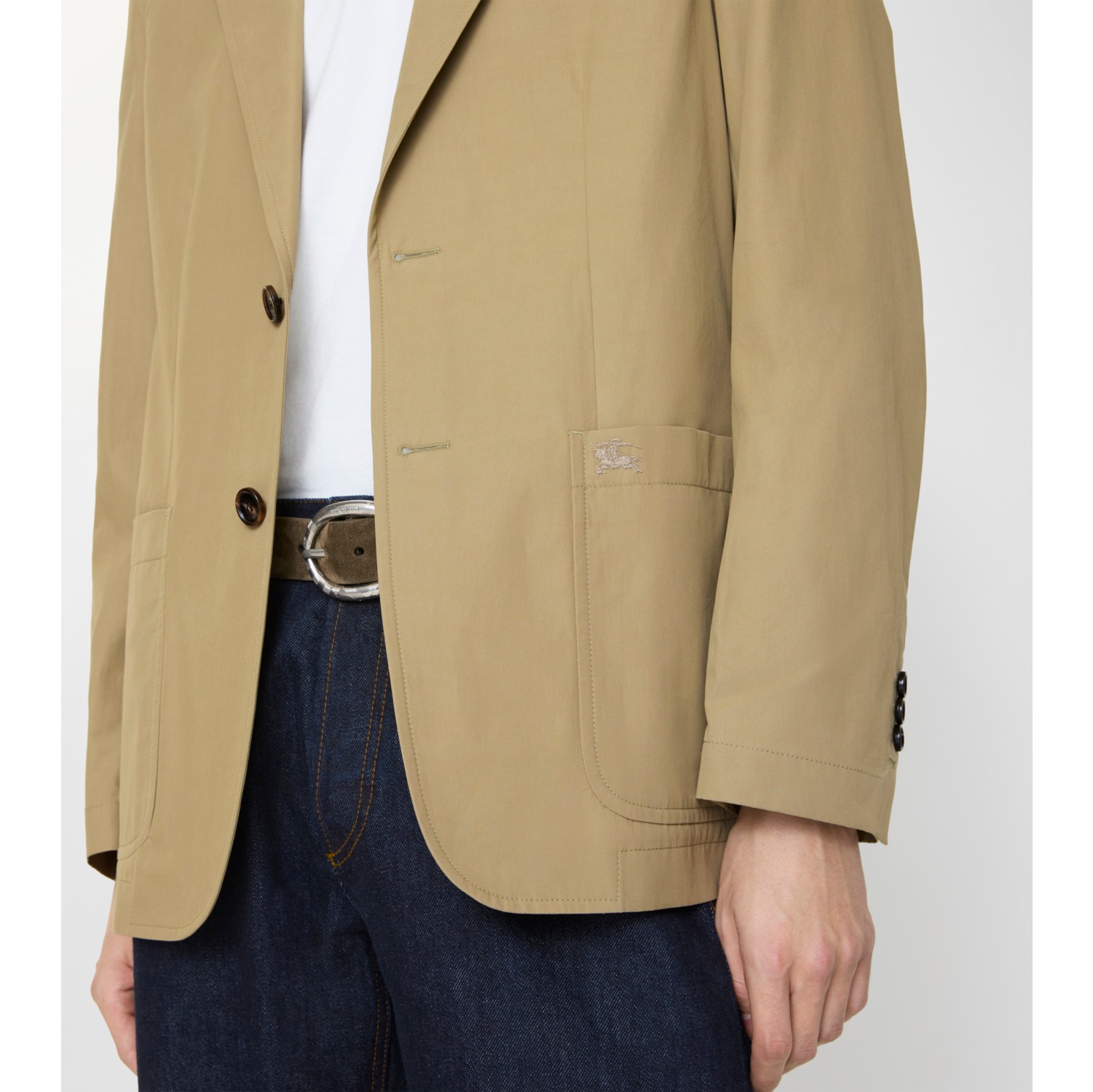 Technical Cotton Tailored Jacket in Sparrow beige - Men | Burberry® Official