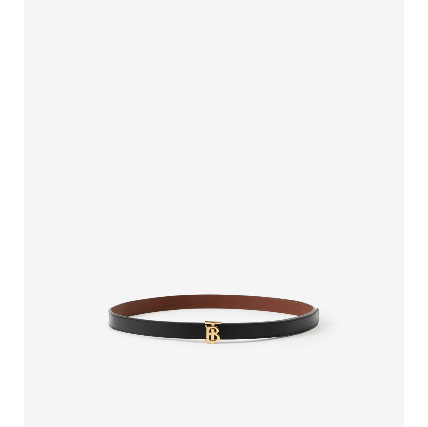 BURBERRY - Logo-plaque leather belt