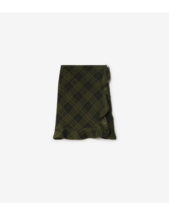 Check Silk Wrap Skirt