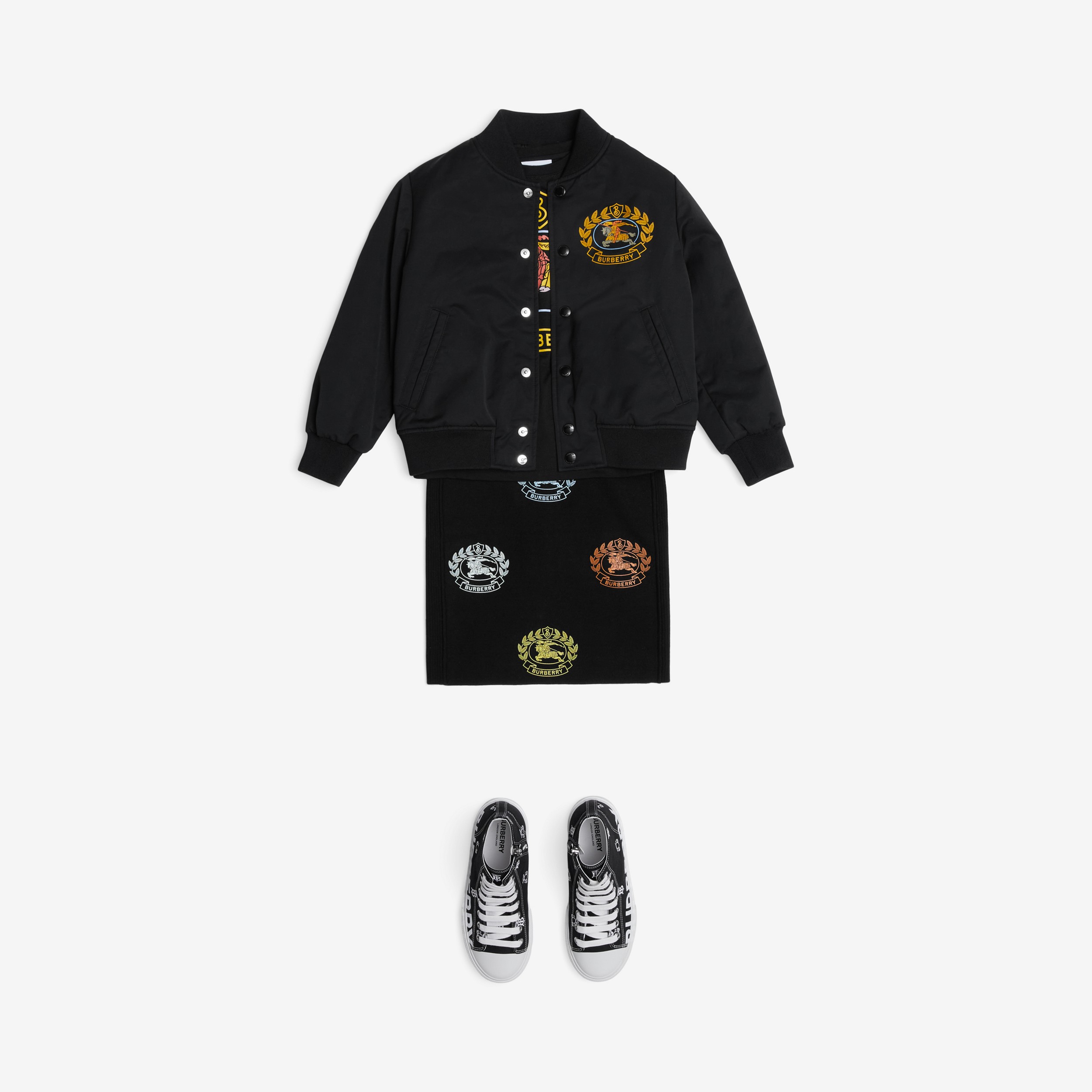 Cazadora bomber en algodón técnico con emblema Equestrian Knight (Negro) | Burberry® oficial - 3