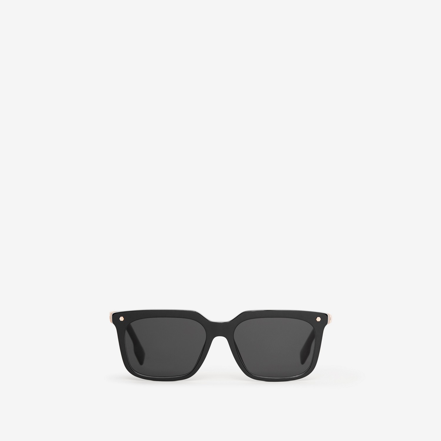 条纹细节方框太阳眼镜 (黑色) - 男士 | Burberry® 博柏利官网