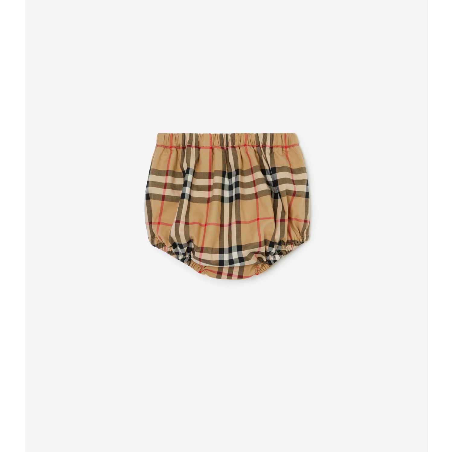 Check Cotton Dress with Bloomers in Black - Children | Burberry® Official