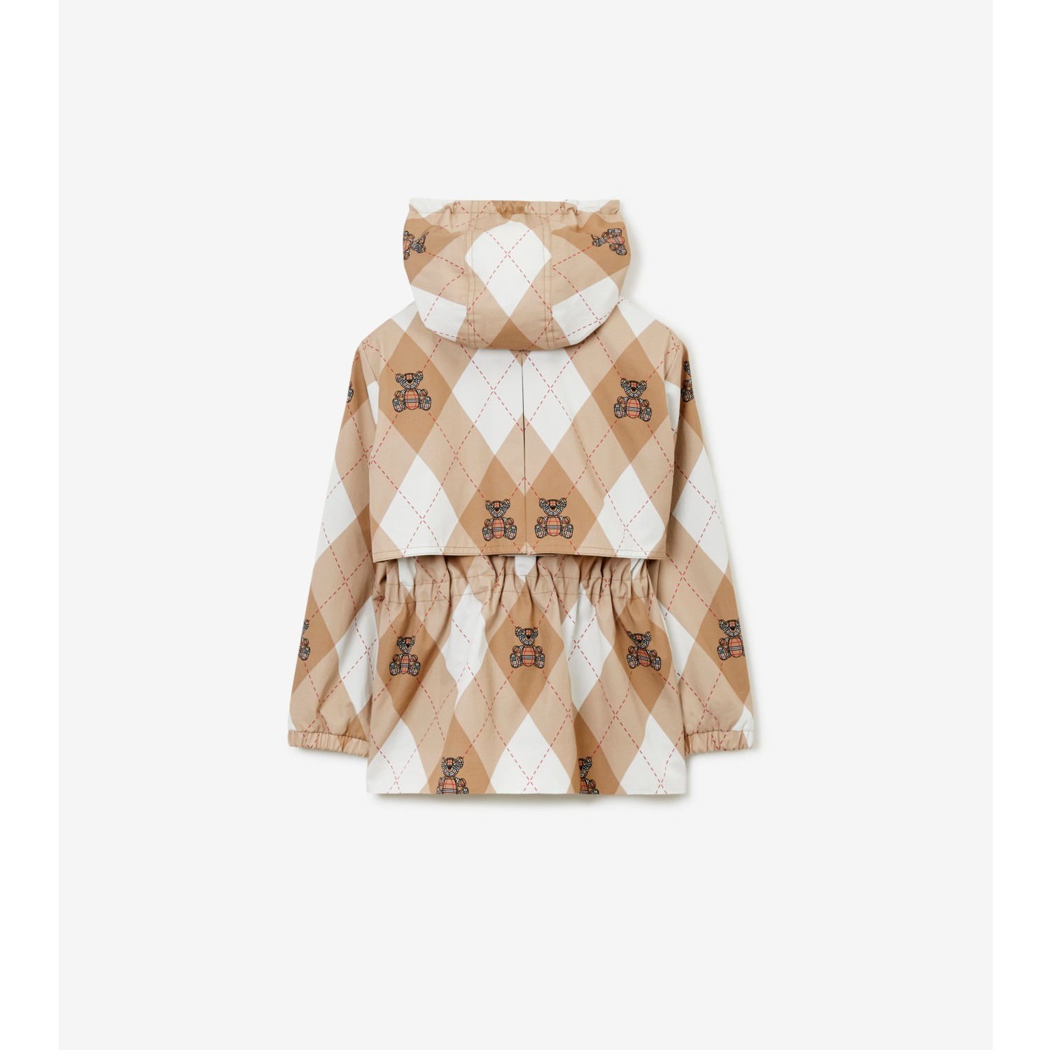 Thomas Bear Argyle Print Cotton Jacket in Soft Fawn | Burberry® Official