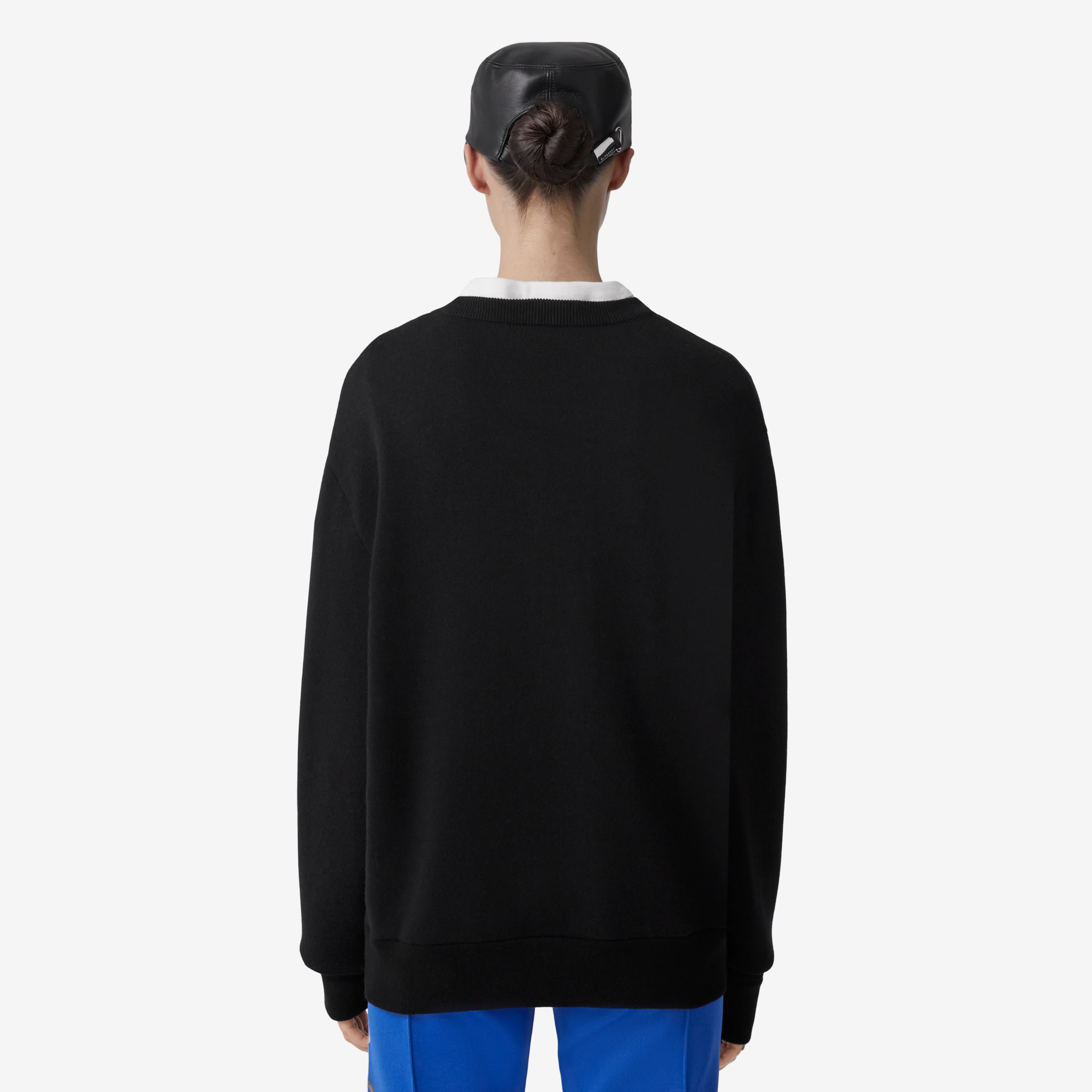 Chain Print Wool Cotton Sweater in Black - Women | Burberry® Official - 3