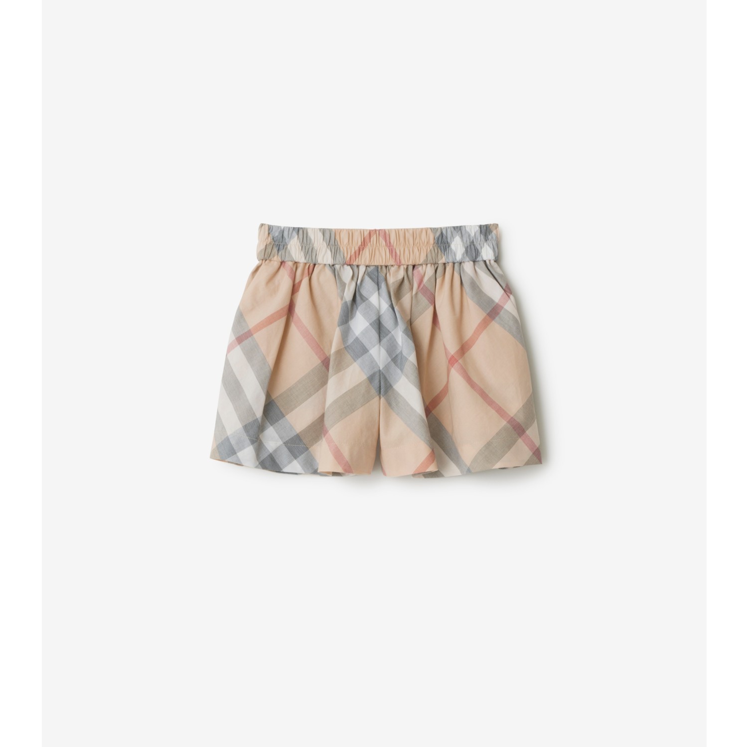 Check Cotton Shorts in Pale stone Burberry Official