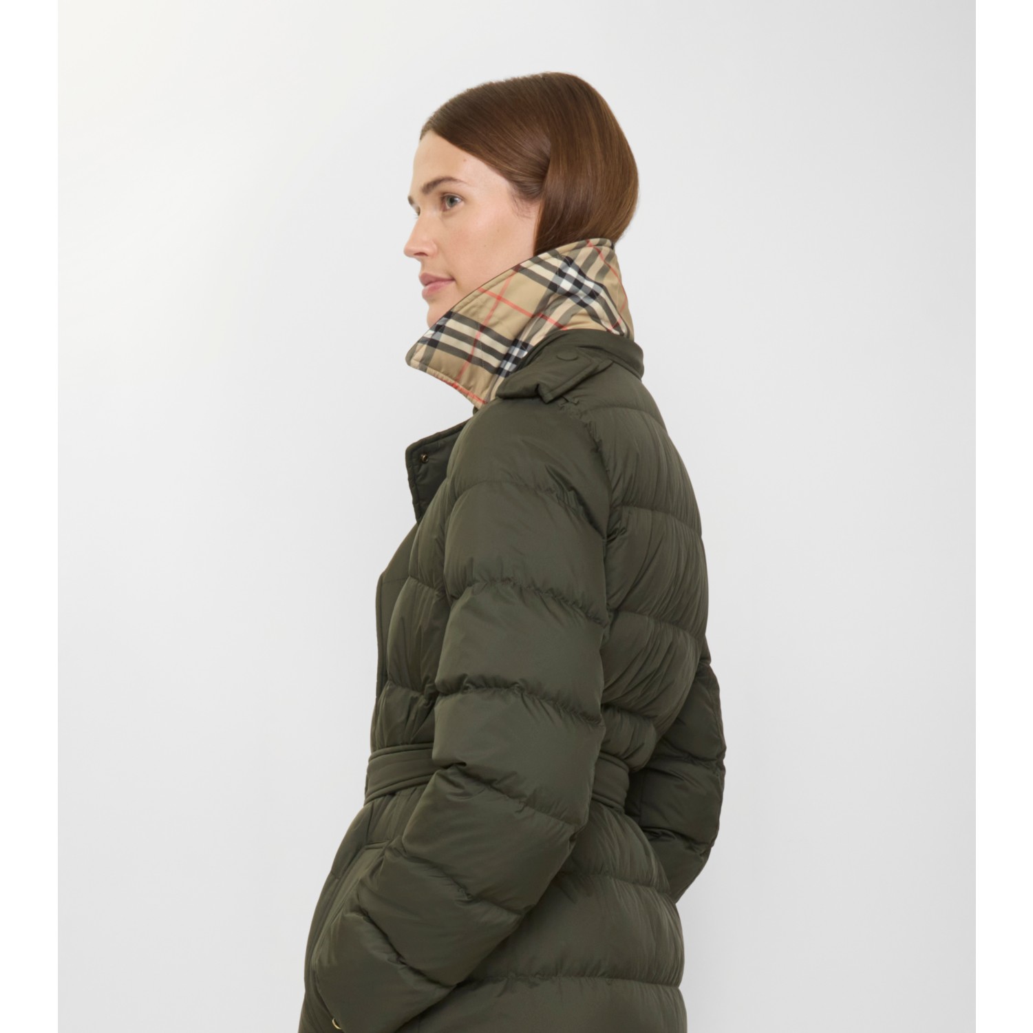 Long Nylon Hooded Puffer Coat