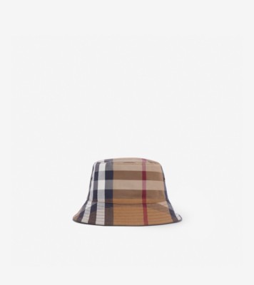 BURBERRY Technical Cotton Giant Check Bucket Hat XS 1291814