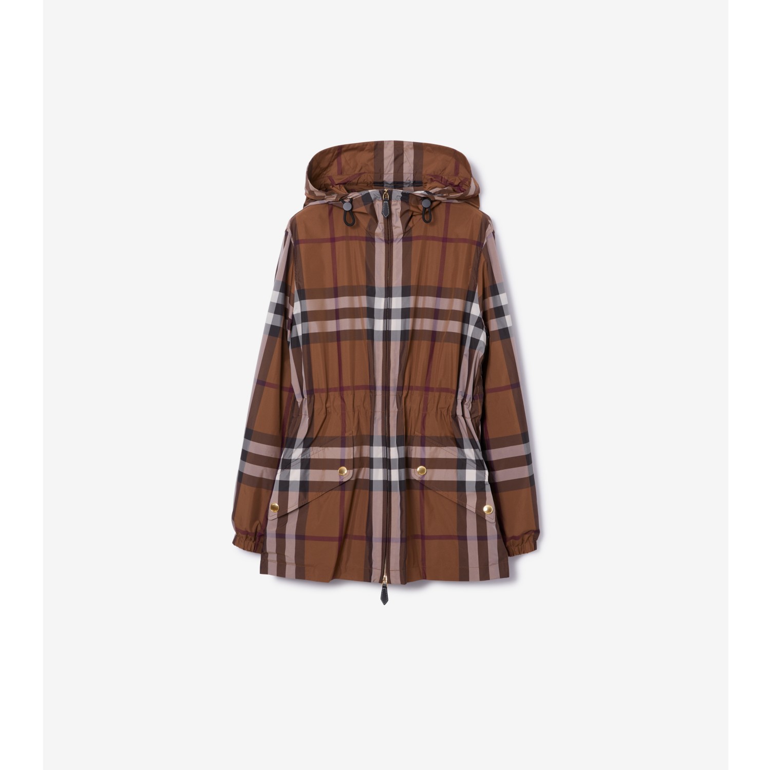 Check Lightweight Jacket in Dark birch brown - Women, Nylon | Burberry® Official