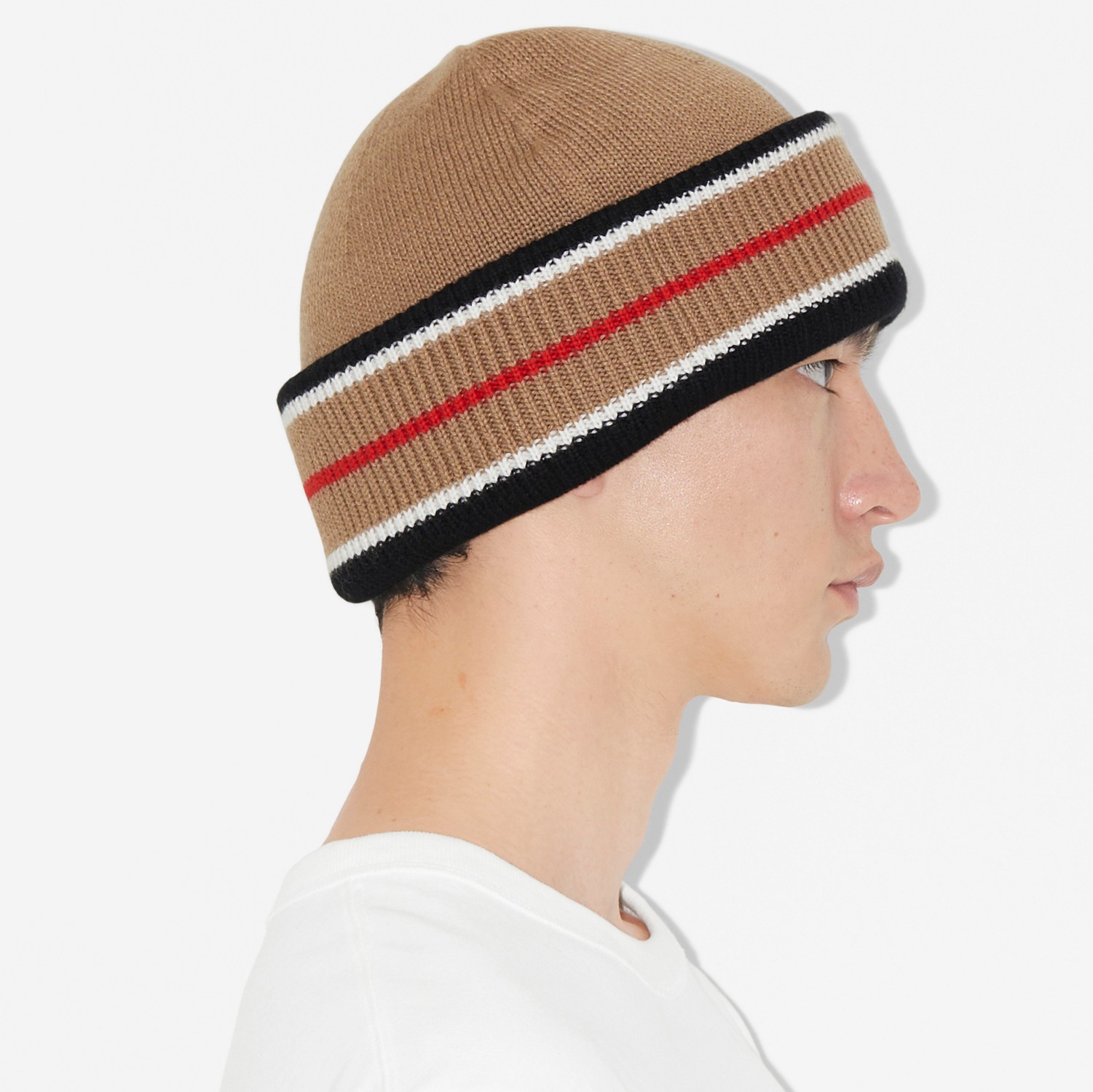 Icon Stripe Beanie in Camel | Burberry® Official