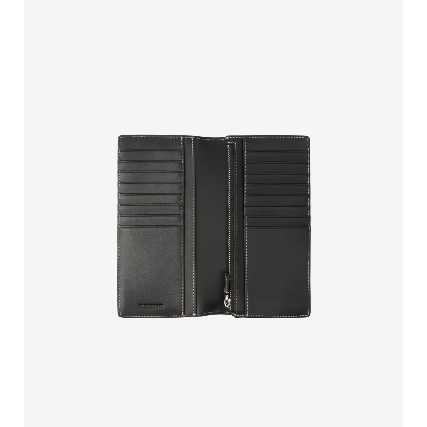 Dark Birch Burberry wallet in saffiano leather
