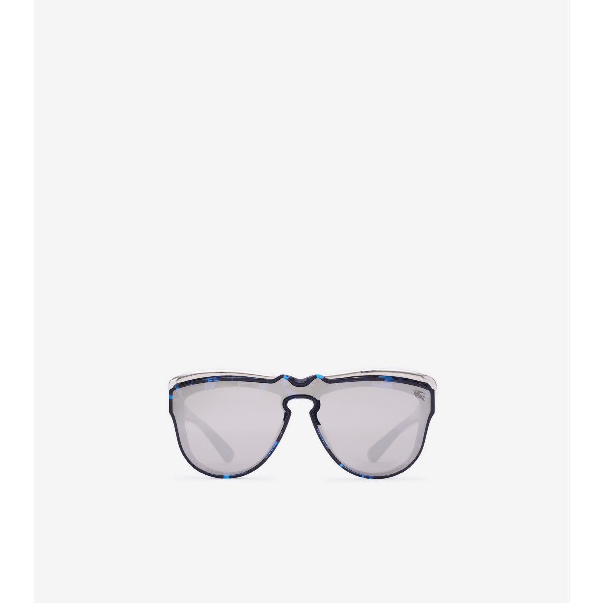 Shop Burberry Classic Brow Sunglasses In Blue Havana