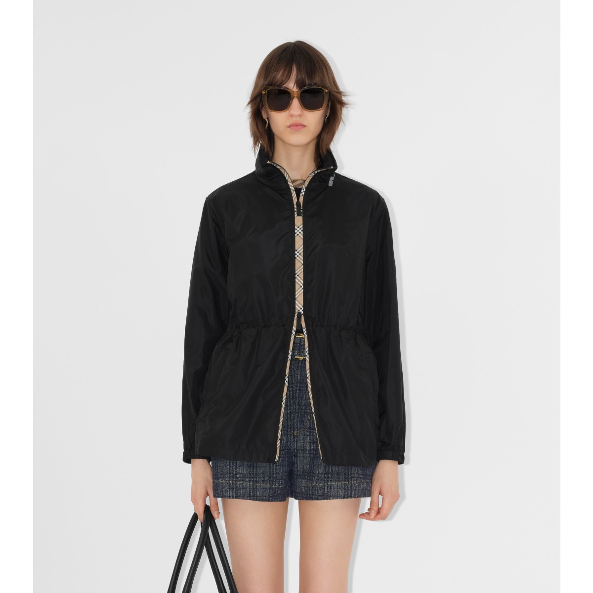  Check Short er-tape Nylon Parka