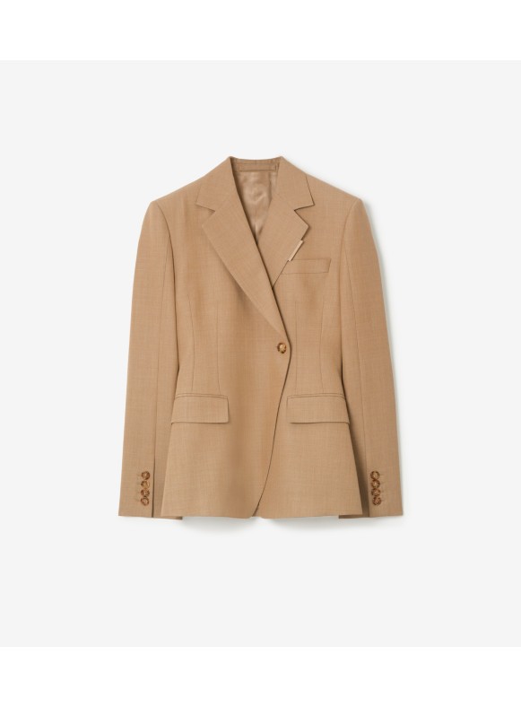 Wool Tailored Jacket | Camel