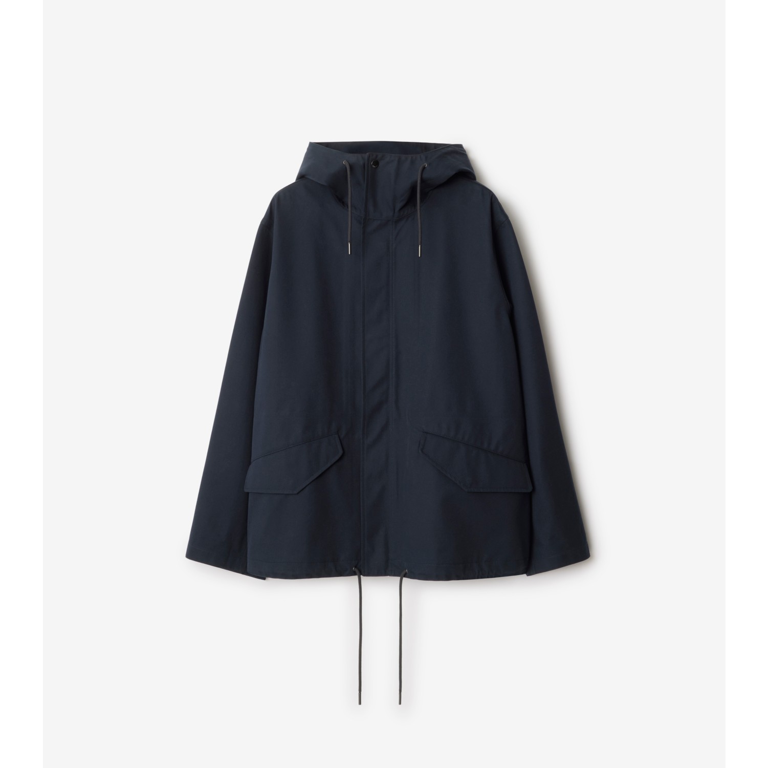 Parka courte en gabardine liée
