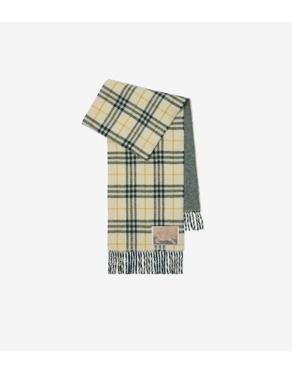 Reversible Check Cashmere Wool Scarf