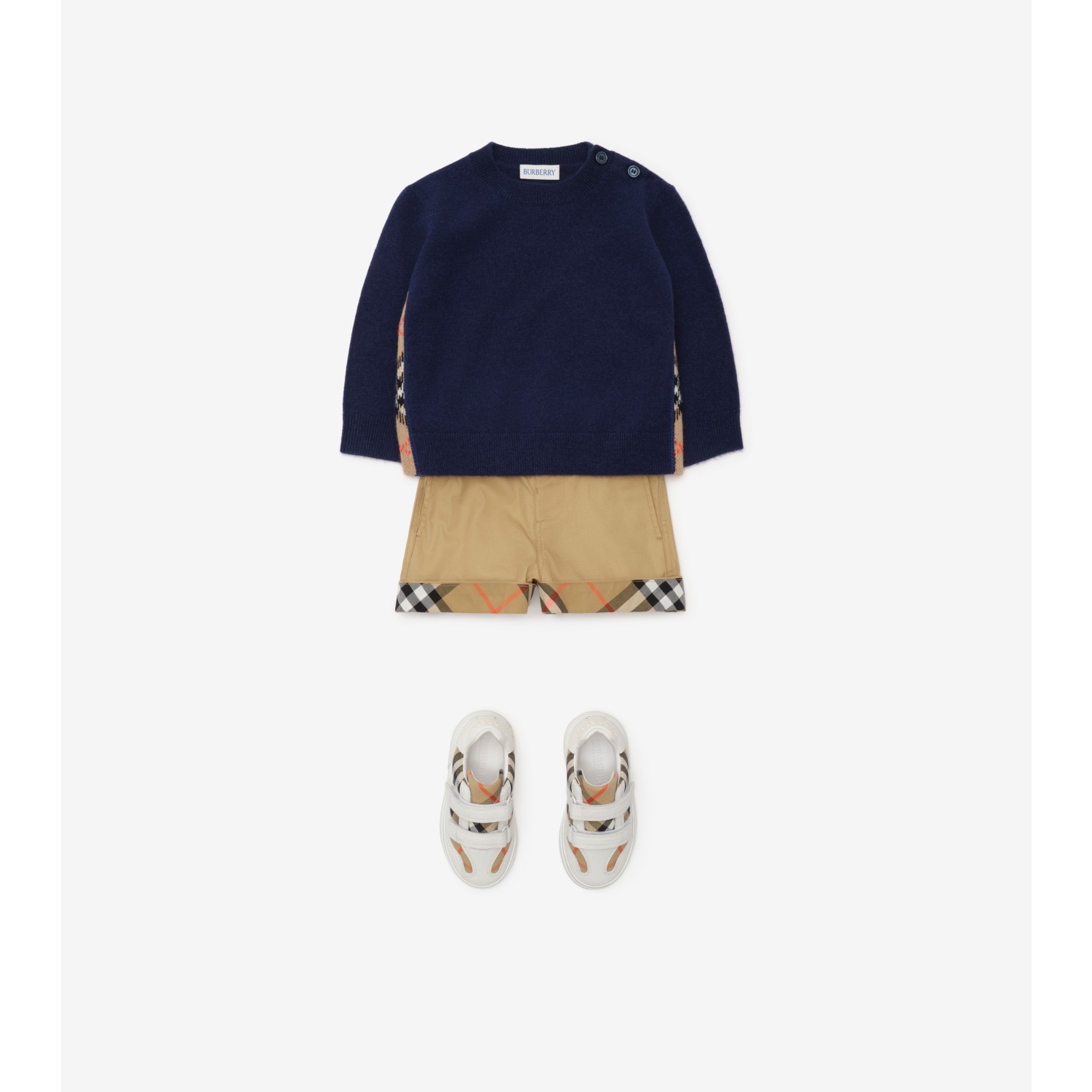 Check Patch Wool Cashmere Sweater