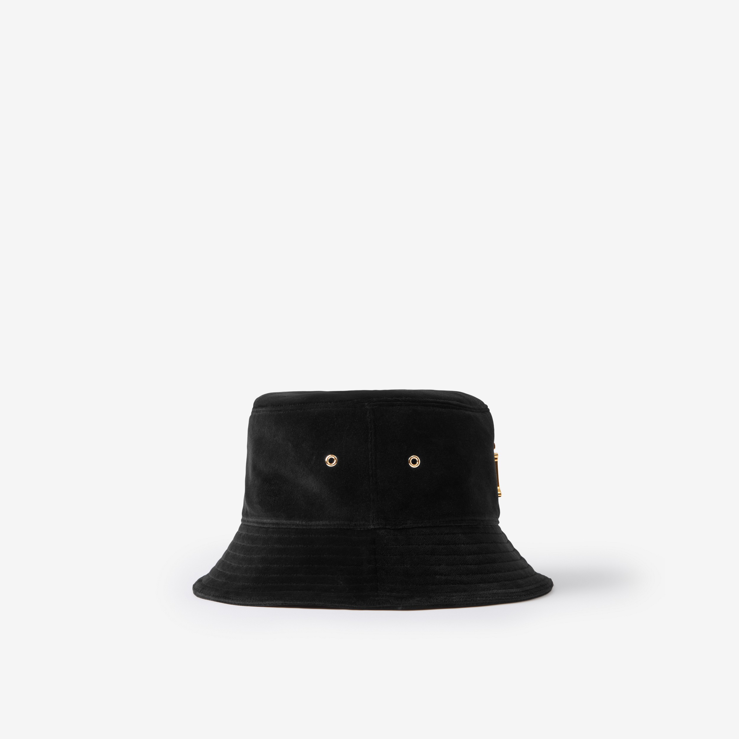 Chapéu bucket de veludo com monograma de cristal (Preto) | Burberry® oficial - 2