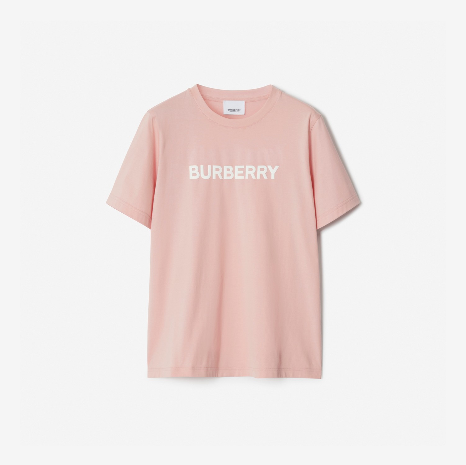 Camiseta en algodón con estampado de logotipo (Sorbete Rosa) - Mujer | Burberry® oficial
