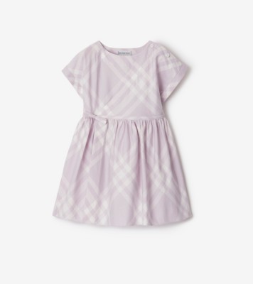 Burberry Kids logo-print cotton dress - Blue