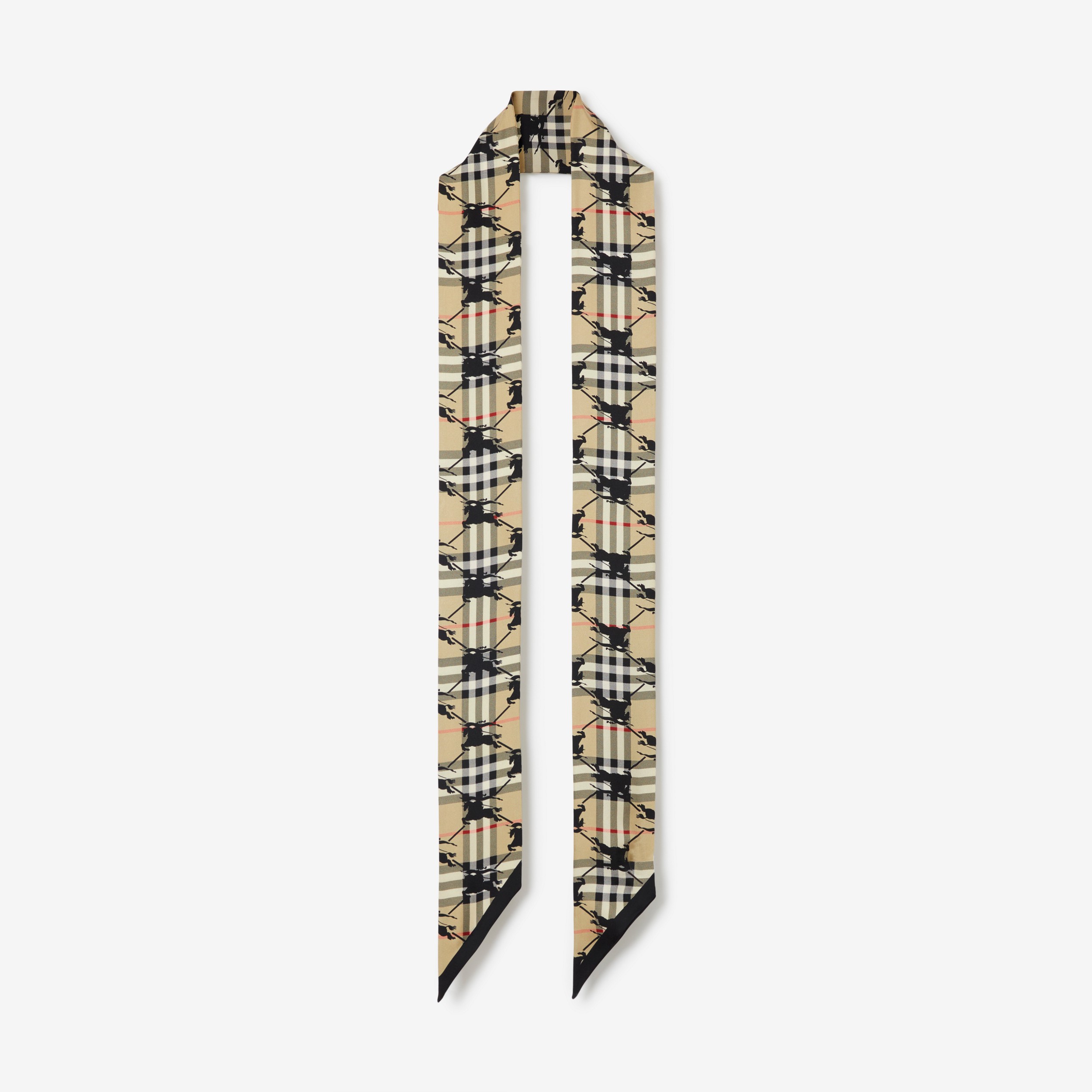 Check EKD Print Silk Skinny Scarf in Archive Beige | Burberry® Official - 3