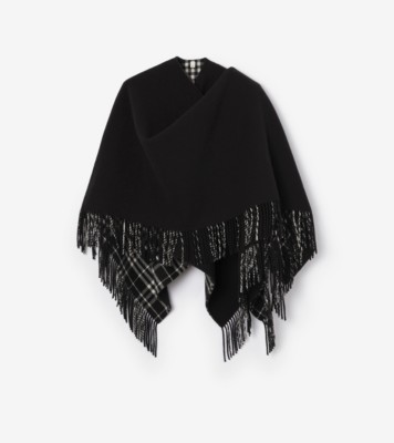 Wool Blanket Cape in Black/calico beige | Burberry® Official