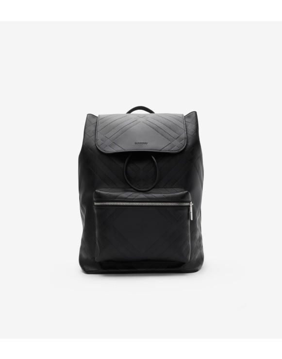 Embossed Check Backpack