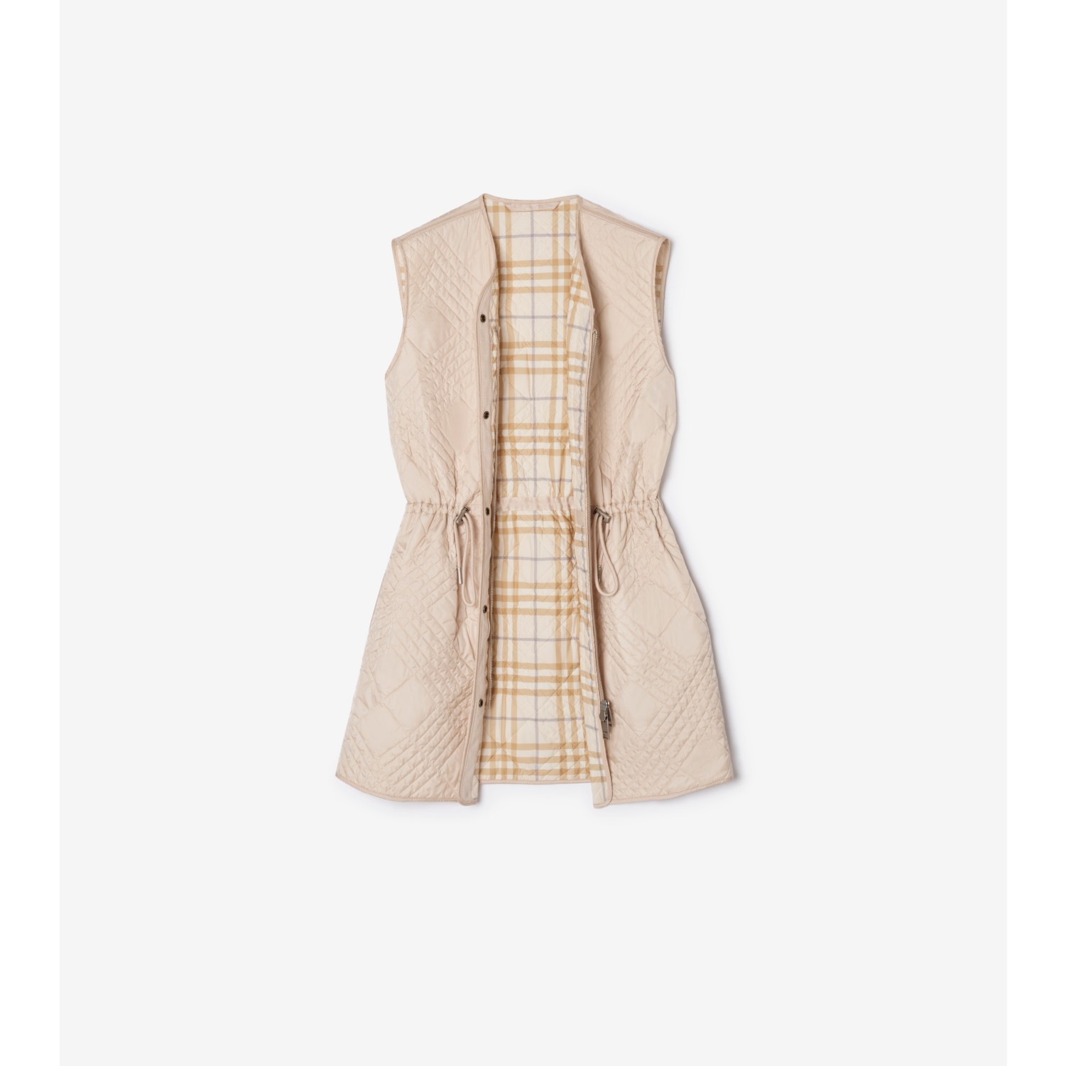 Quilted Nylon Walby Warmer in Stone beige - Women | Burberry® Official