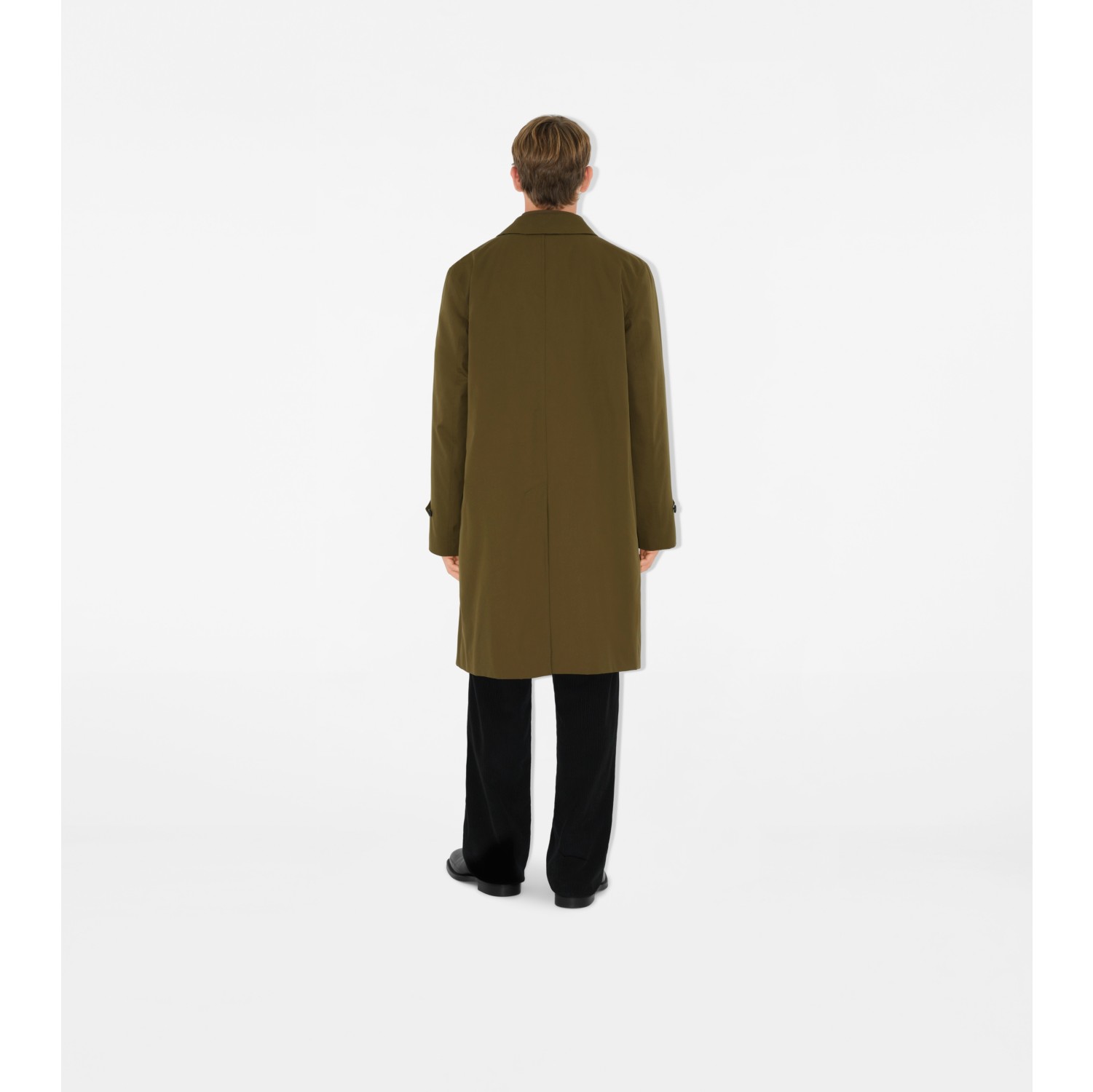 Car coat longo de gabardine