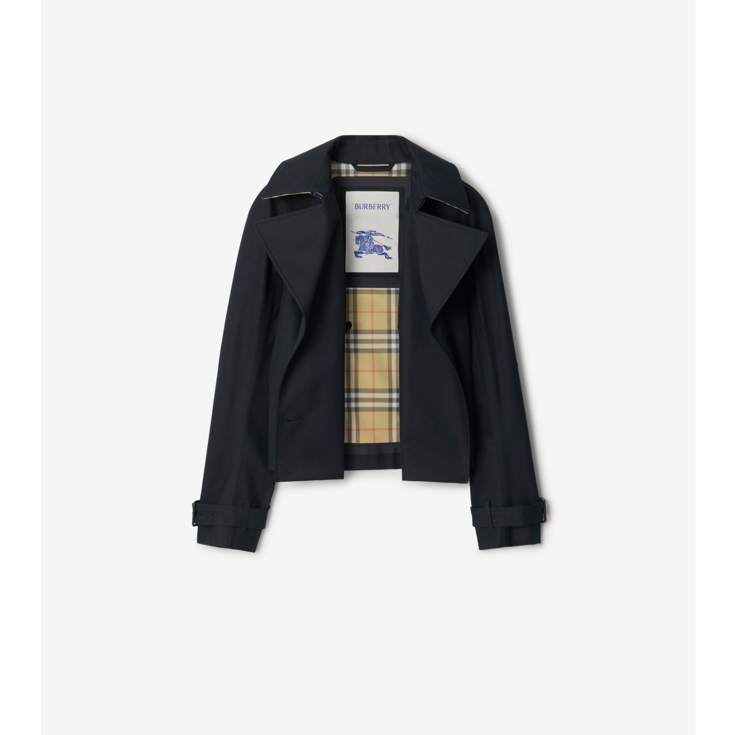 Cropped Cotton Trench Jacket