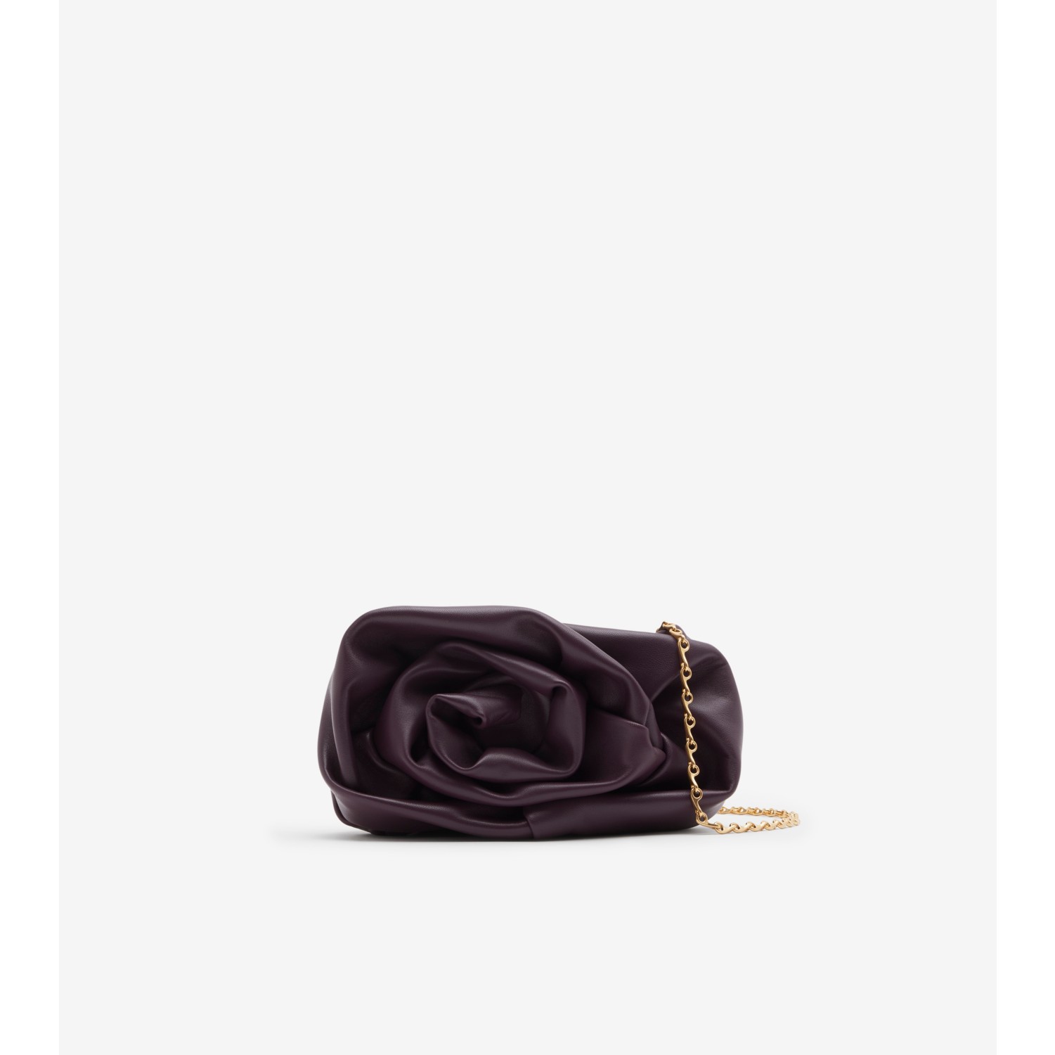 Rose Chain Clutch in Prune Women Leather Burberry Official