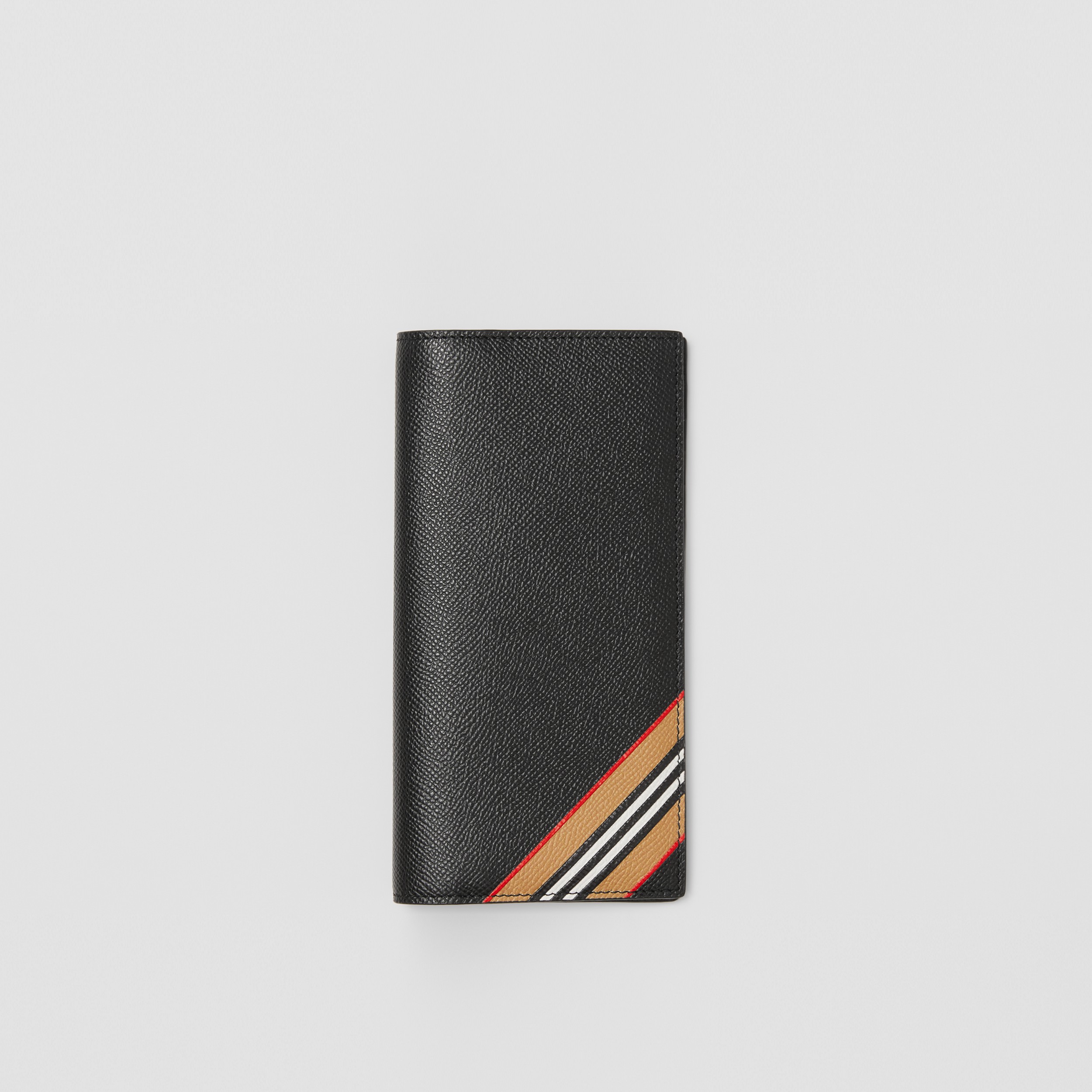 Brieftasche im Kontinentalformat aus genarbtem Leder mit Streifendetail (Schwarz) - Herren | Burberry® - 1
