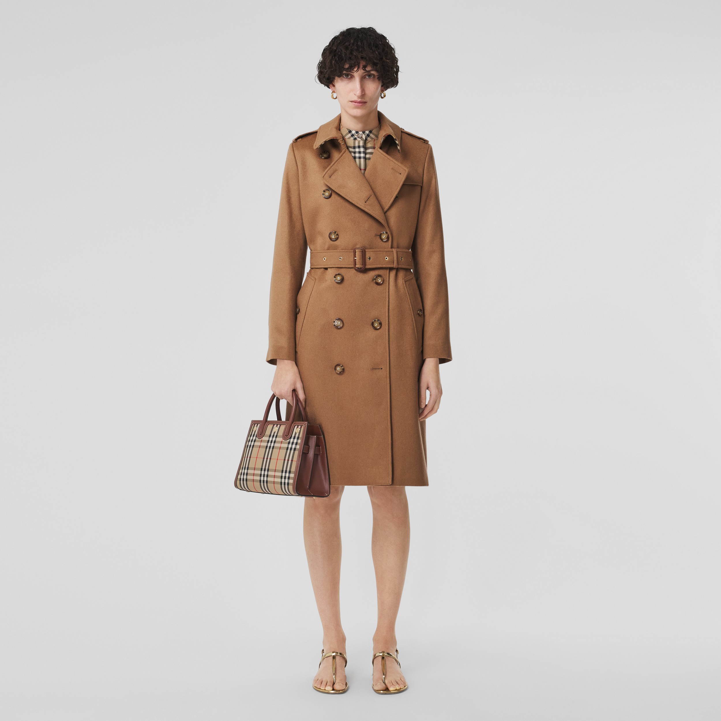 Cashmere Trench Coat in Bronze - Women | Burberry® Official - 1