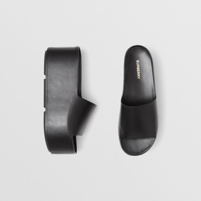 solid black platform sandals