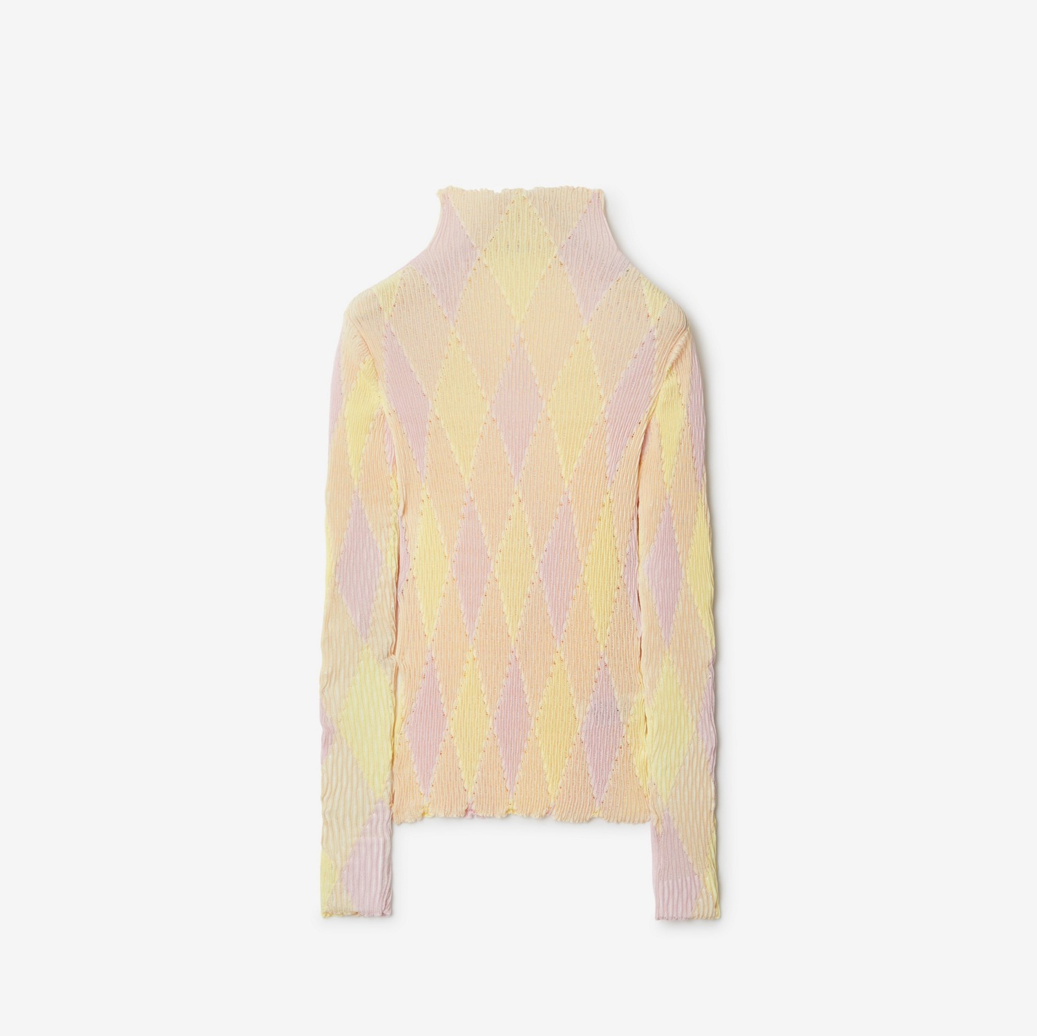 Baumwoll-Seiden-Pullover im Argyle-Design