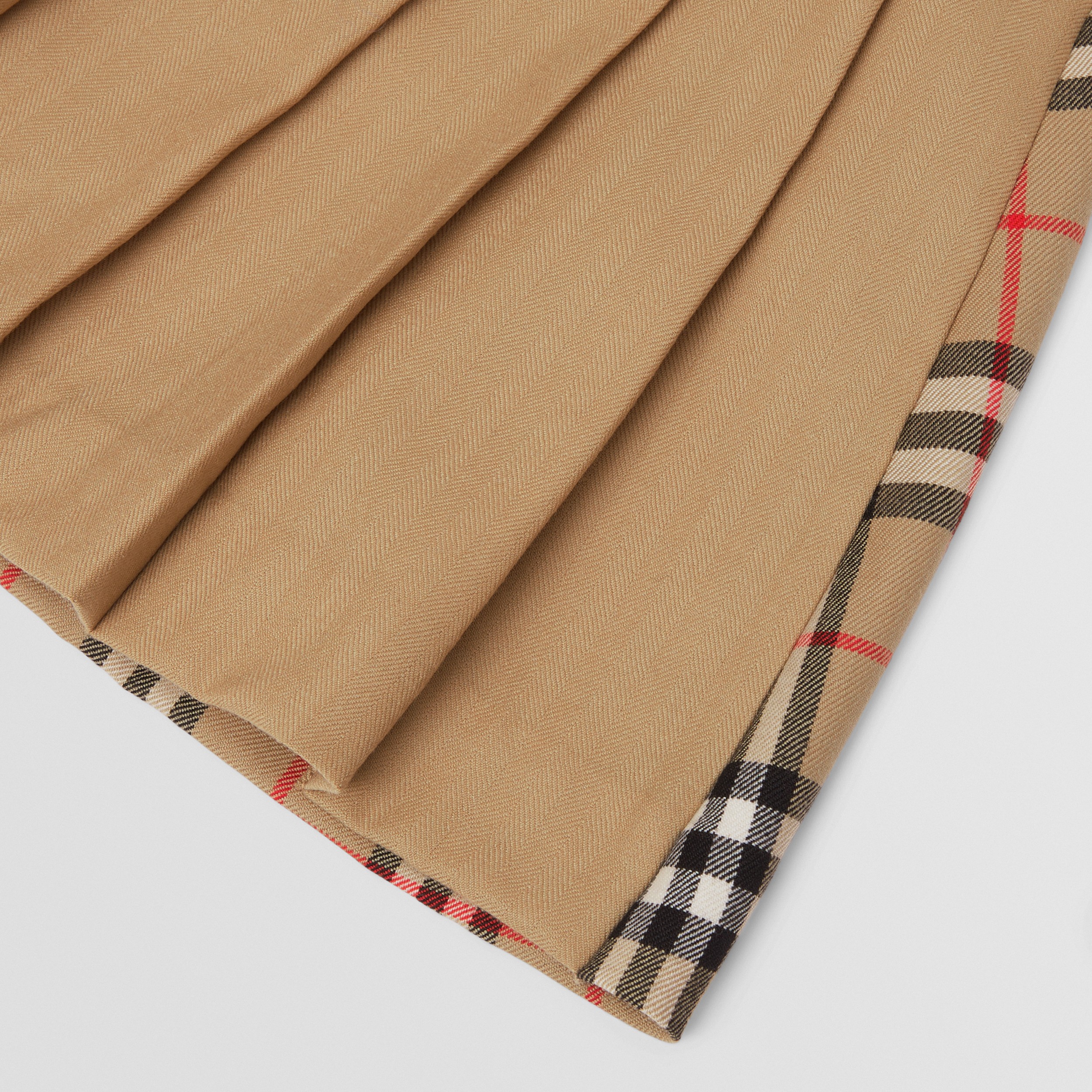 Vintage Check Panel Wool Skirt in Archive Beige | Burberry® Official - 2