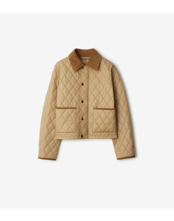 クロップド キルティング ナイロンジャケット