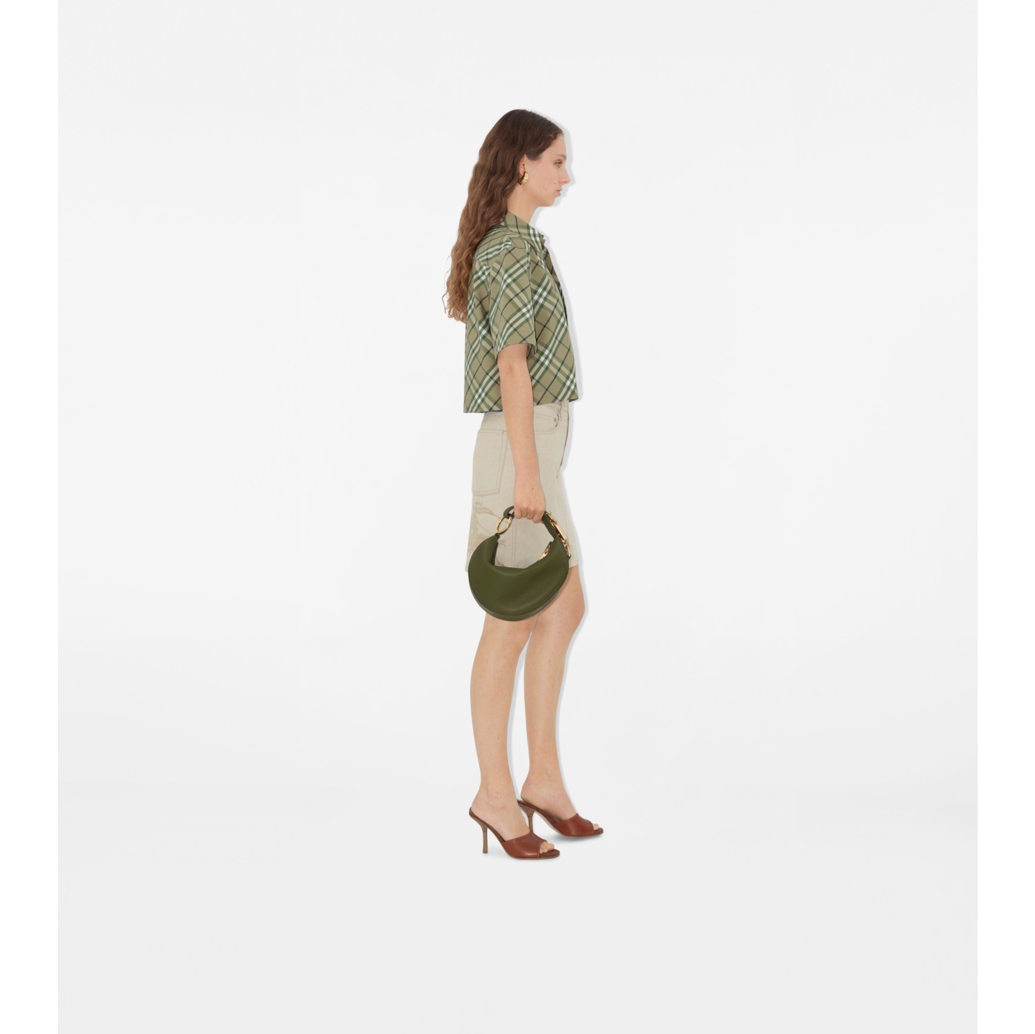 Cropped Check Cotton Shirt