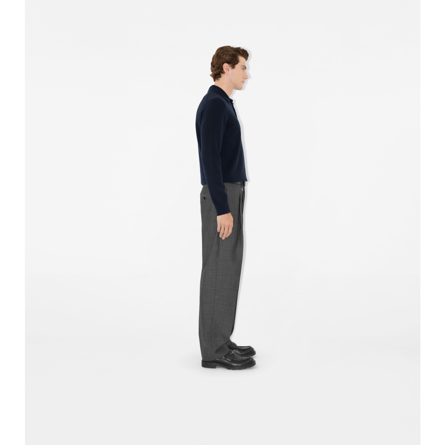 Long-sleeve Cashmere Blend Polo Shirt