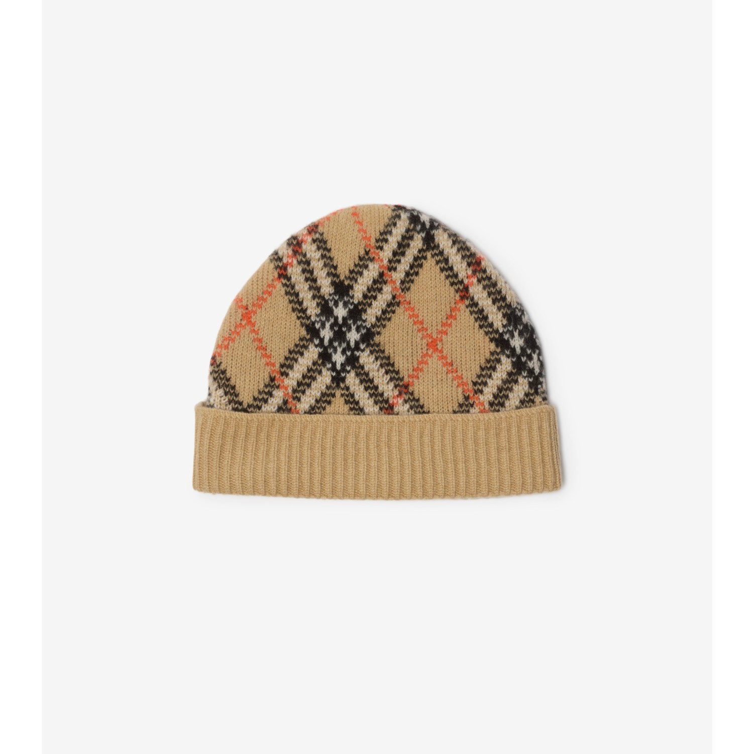 Check Cashmere Beanie