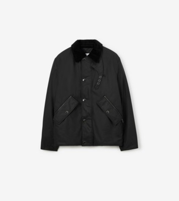 Waxed Cotton Jacket in Black - Men | Burberry® Official