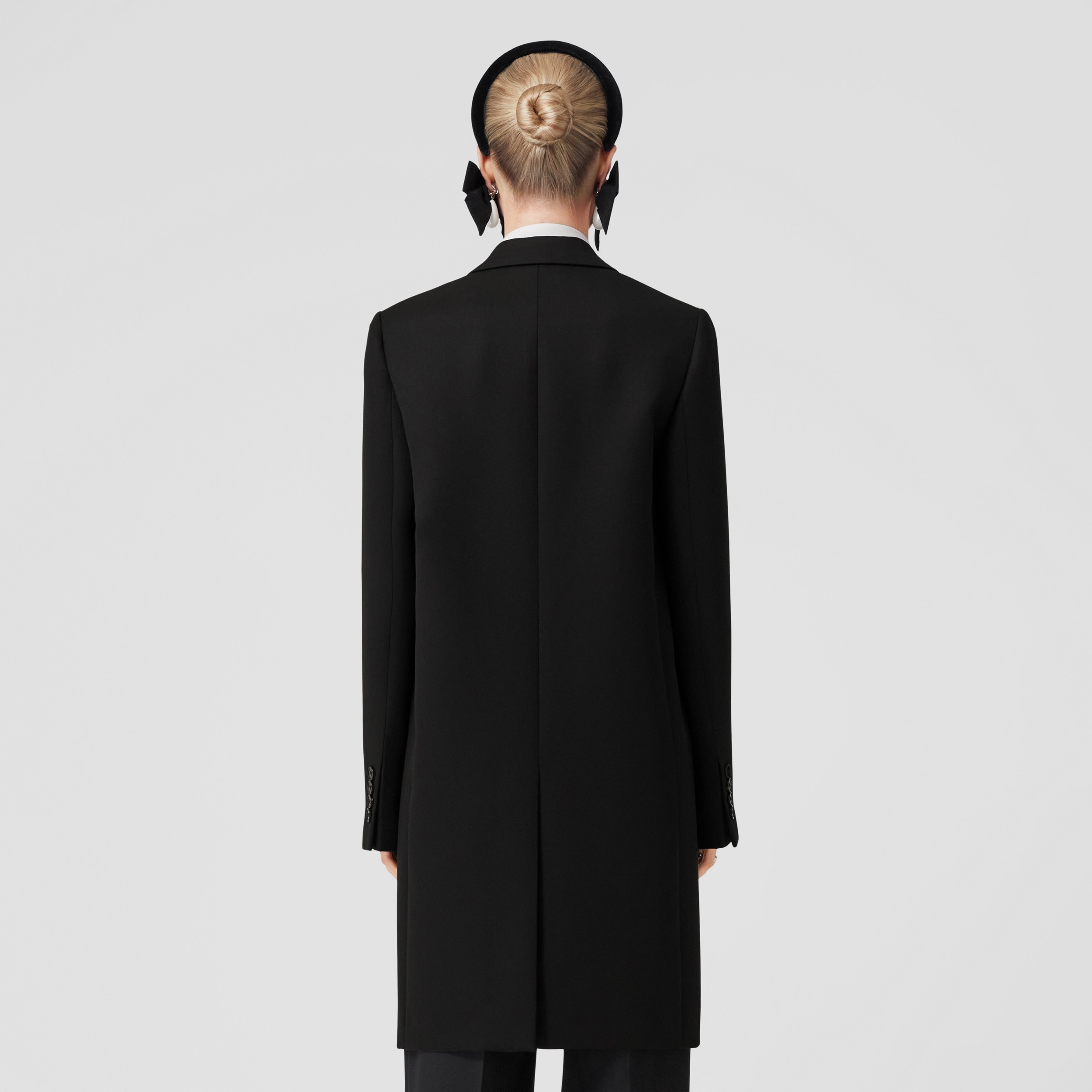 Manteau ajusté en sergé de laine (Noir) - Femme | Site officiel Burberry® - 3