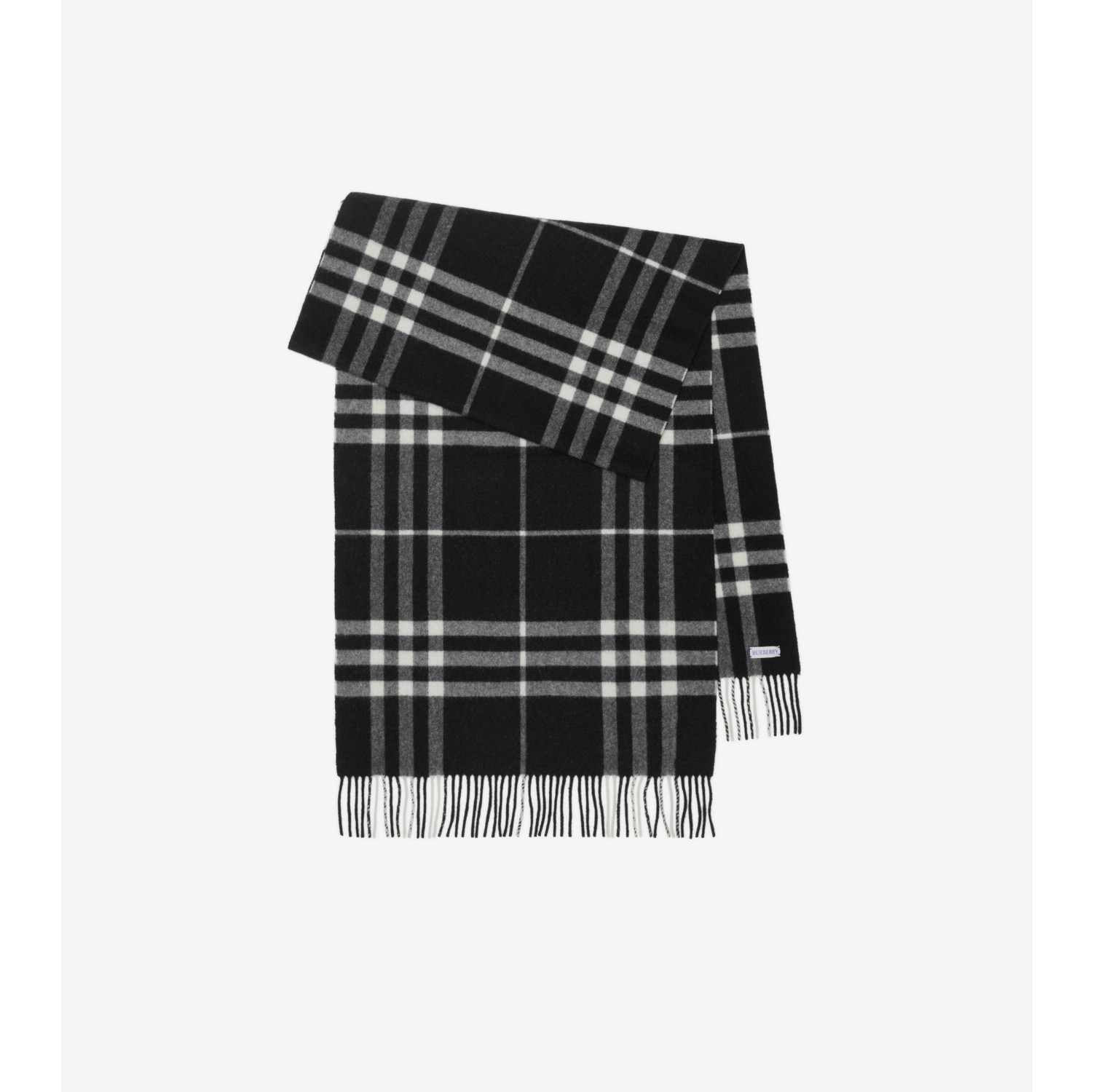 Wide Check Cashmere Scarf in Black calico Burberry Official