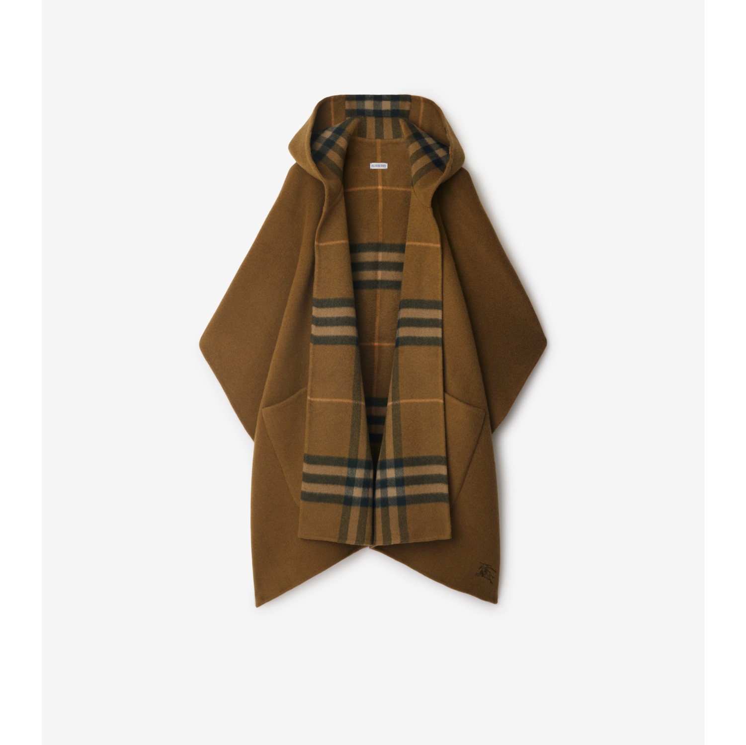 Reversible Check Cashmere Cape