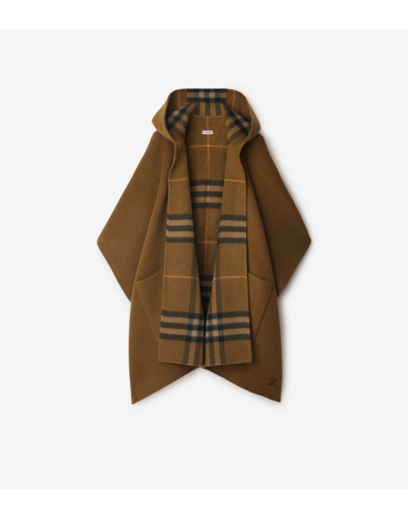 Reversible Check Cashmere Cape