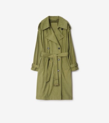 Burberry バーバリー オリーブグリーン ピッグレザー トレンチコート Burberry バーバリー オリーブグリーン ピッグレザー トレンチコート